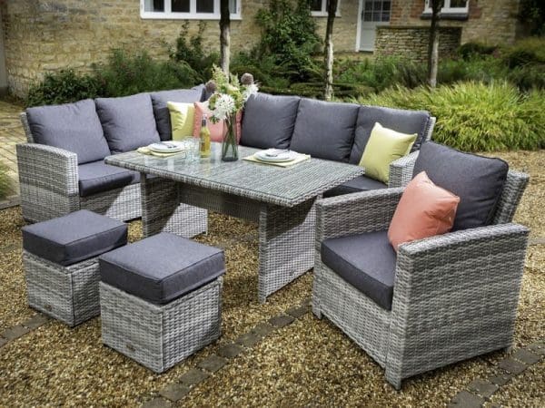 Cirrus Rectangular Casual Dining Set with Lounge Chair