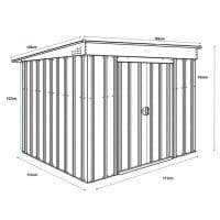 Metal Shed 6x4 - Anthracite Grey Low Pent Lotus