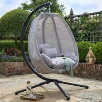 Folding Textilene Swing Chair Grey