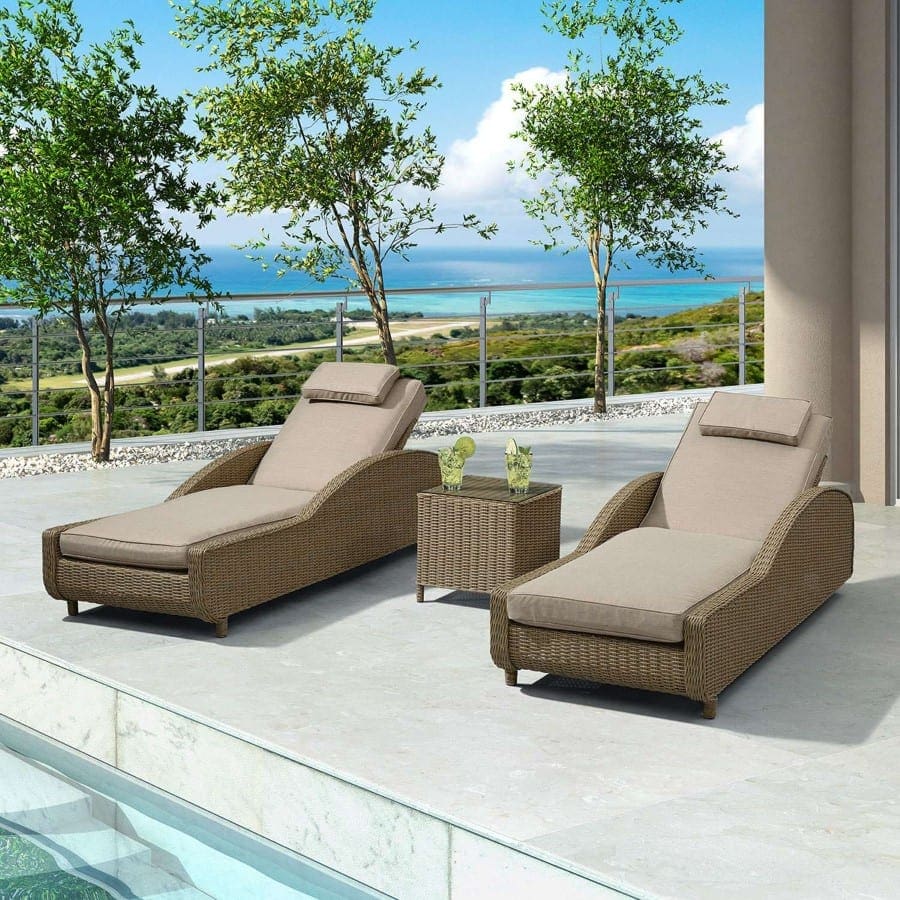 Madison Sun Lounger Set Willow Perfect for Outdoor Relaxation
