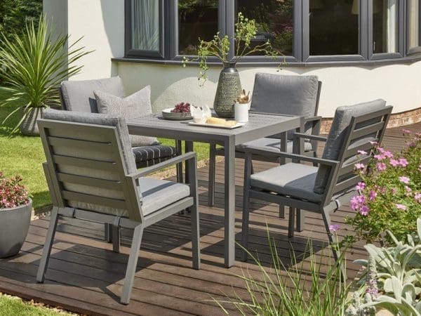Titchwell Four Seat Dining Set Grey