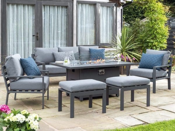 Titchwell Lounge Set with Firepit Table