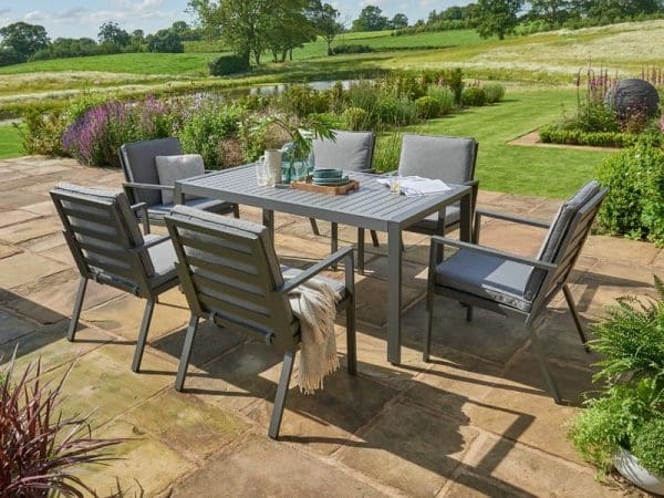Titchwell Six Seat Dining Set Grey
