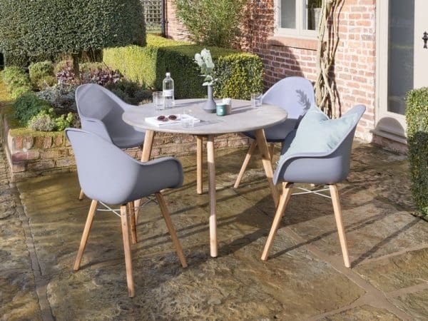 Zari Four Seat Round Dining Set