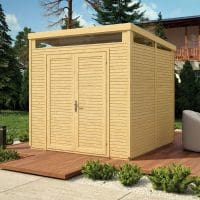 8x8 Pent Security Shed - Unpainted Natural 5013856995807