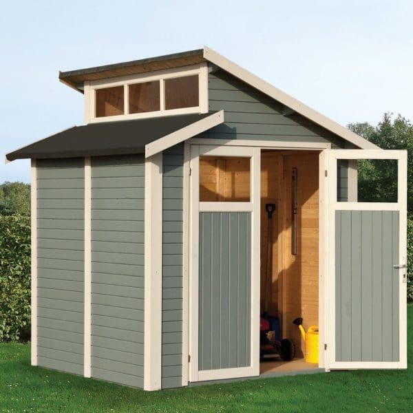 7x7 Shed With Skylight - Light Grey