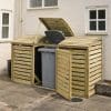 Wooden Triple Bin Store