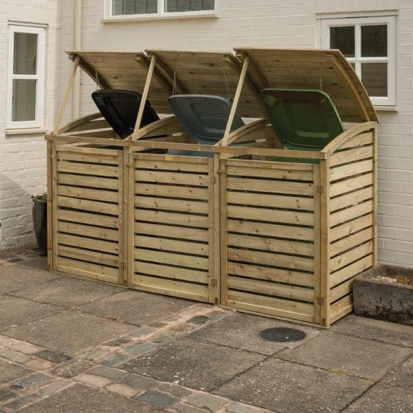 Wooden Triple Bin Store - Image 4