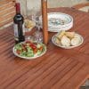 Plumley 6 Seat Dining Set  Green Cushions, Parasol and 15Kg Base - Image 2