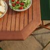 Plumley 6 Seat Dining Set  Green Cushions, Parasol and 15Kg Base - Image 3