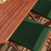 Plumley 6 Seat Dining Set  Green Cushions, Parasol and 15Kg Base - Image 4