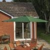 Plumley 6 Seat Dining Set  Green Cushions, Parasol and 15Kg Base - Image 7
