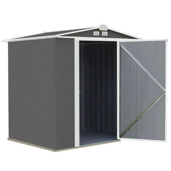 6x5 Metal Ezee Shed Grey - Image 2