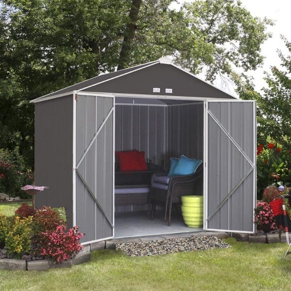 8x7 Metal Ezee Shed Grey