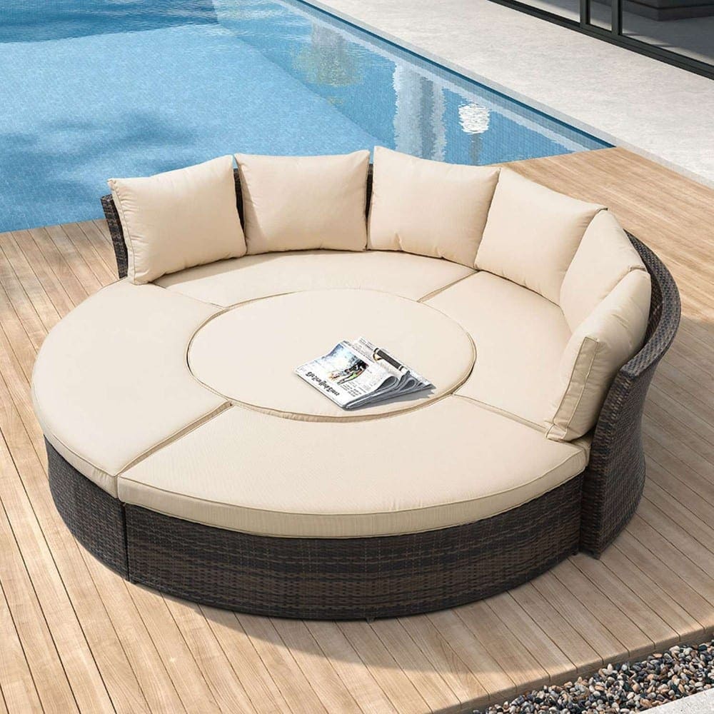 Windsor Sofa Daybed with Rising Dining Table Brown