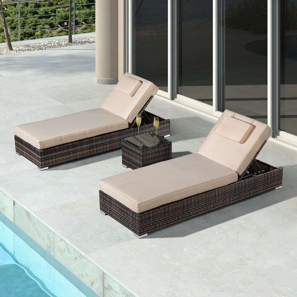 Sun lounger brown deals