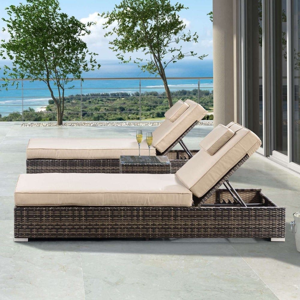 Rimini Sun Lounger Set Brown Comfort Elegance For Relaxation