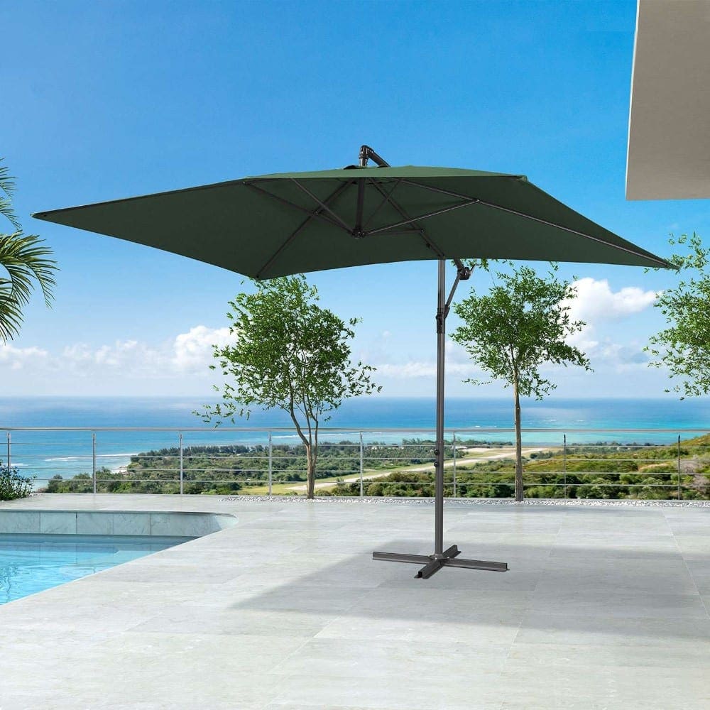 Barbados Cantilever Parasol 3m x 2m Rectangular Green