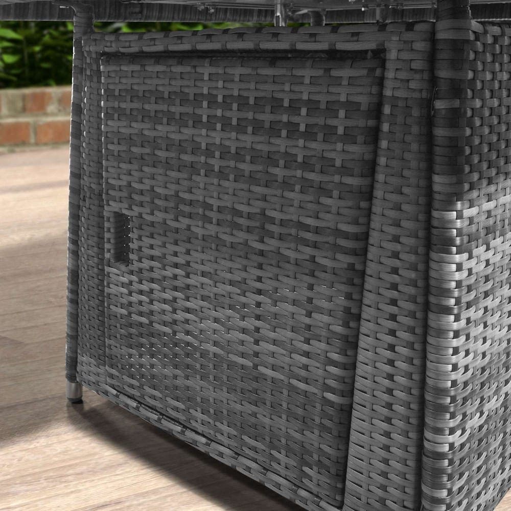 Cambridge Compact Corner Set with Fire Pit Table Grey