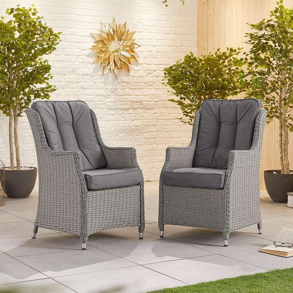 White wash on sale wicker dining chairs