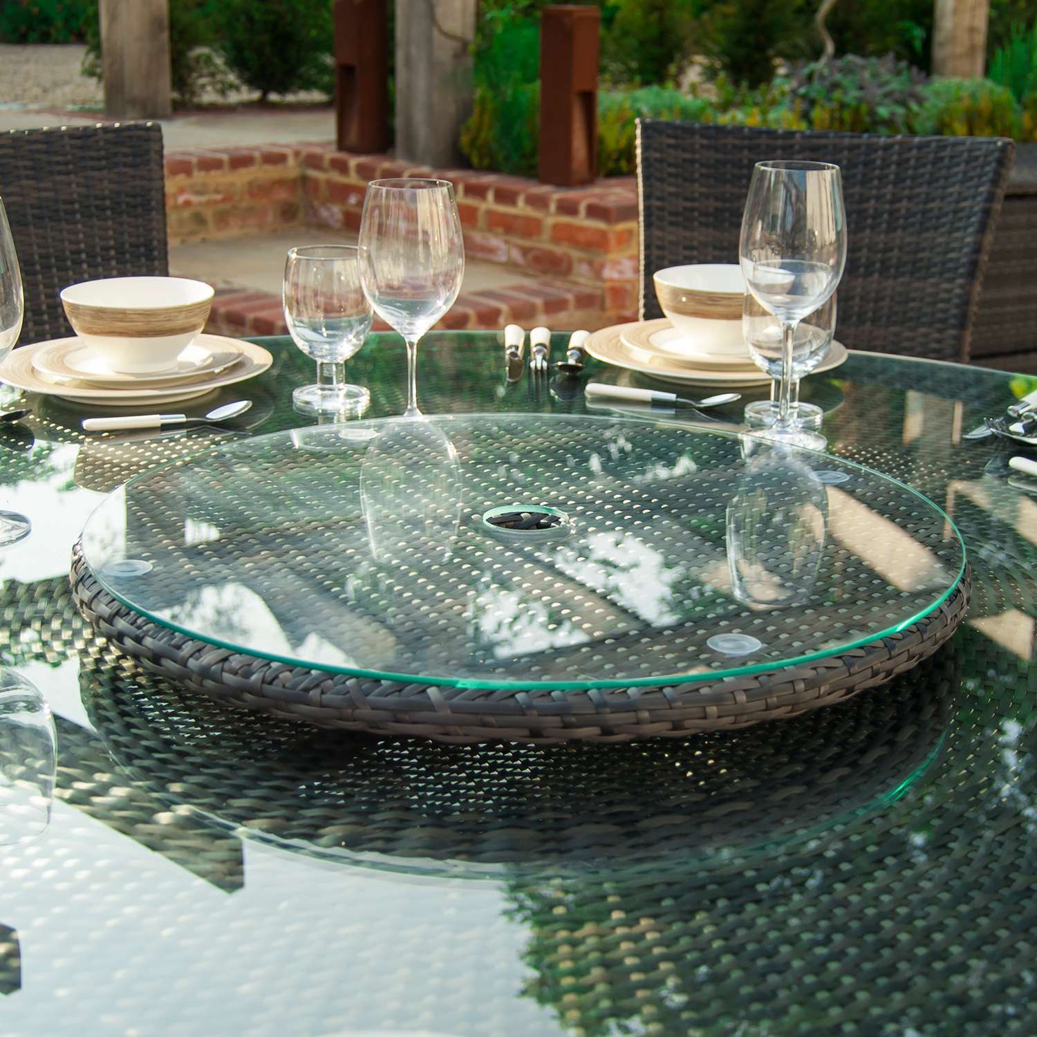 Brown rattan lazy on sale susan
