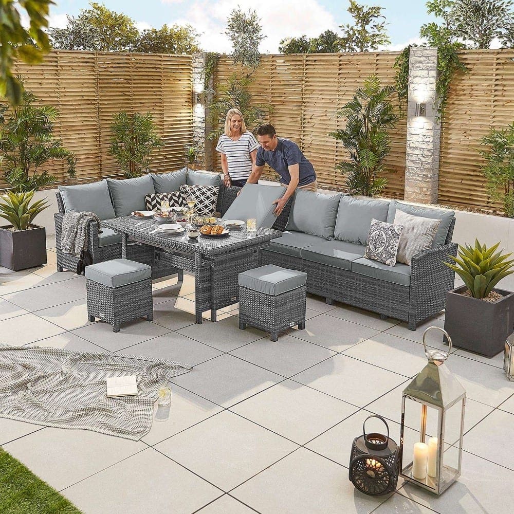 Cambridge Corner Set with Extending Table LH Grey