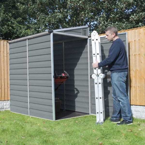 Palram 4x6 Skylight Grey Pent Shed - Image 3