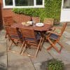Plumley 6 Seat Dining Set Grey Cushions - Image 2