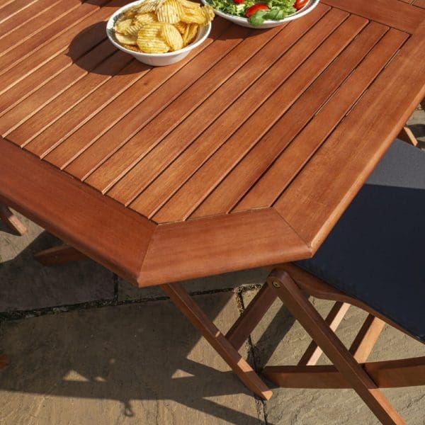 Plumley 6 Seat Dining Set Grey Cushions - Image 3