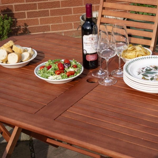 Plumley 6 Seat Dining Set Grey Cushions - Image 4