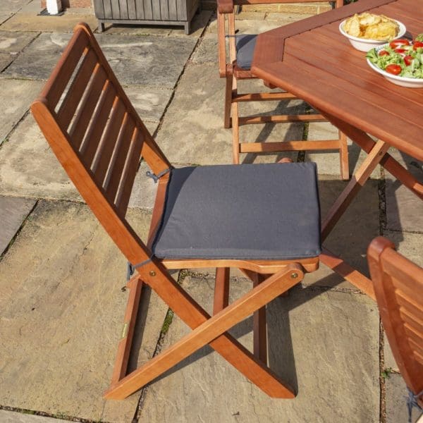 Plumley 6 Seat Dining Set Grey Cushions - Image 8
