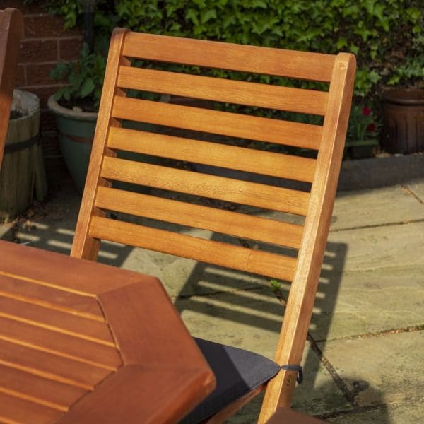 Plumley 6 Seat Dining Set Grey Cushions - Image 9