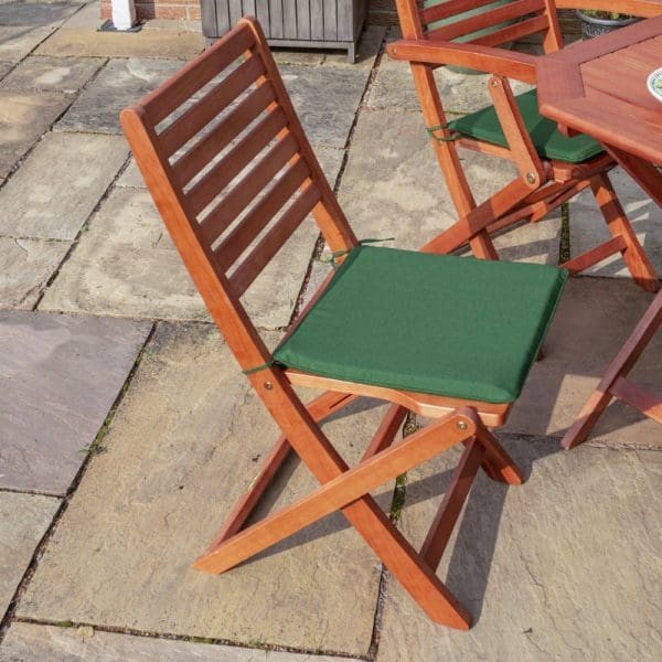 Plumley 6 Seat Dining Set Green Cushions - Image 9