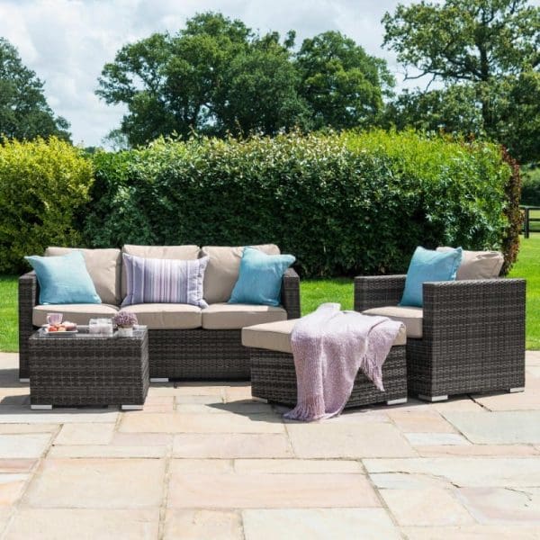 Georgia 3 Seat Sofa Set With Ice Bucket Brown - Image 2