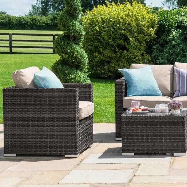 Georgia 3 Seat Sofa Set With Ice Bucket Brown - Image 3