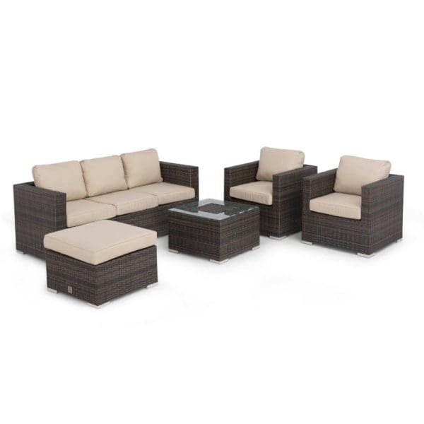 Georgia 3 Seat Sofa Set With Ice Bucket Brown - Image 4