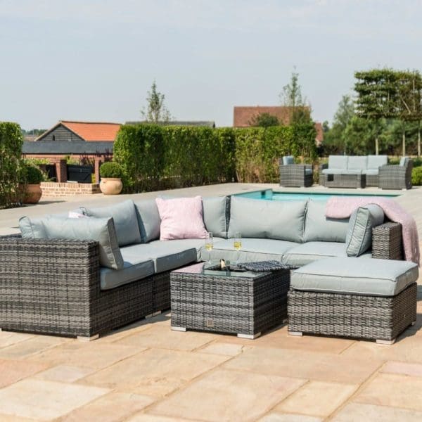 London Corner Sofa Set with Ice Bucket Grey - Image 2