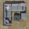 London Corner Sofa Set with Ice Bucket Grey - Image 4