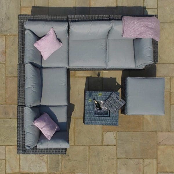 London Corner Sofa Set with Ice Bucket Grey - Image 4