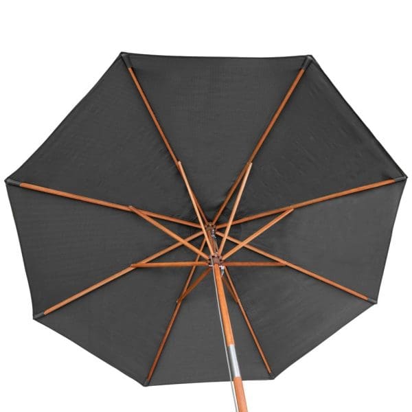 Willington Grey 2.7m Wooden Parasol +15Kg Base - Image 3