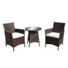 Two Seat Bistro Rattan Dining Set  Brown - Image 7