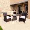 Two Seat Bistro Rattan Dining Set  Brown - Image 6
