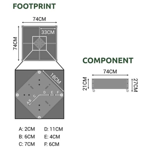 Cantilever Parasol Base Stone Filled Grey