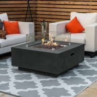 Albany Gas Fire Pit with Wind Guard - Dark Grey