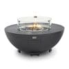 Saturn Round Gas Fire Pit with Cover and Glass Wind Guard Dark Grey - Image 9