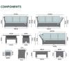 Cambridge RH Reclining Corner Set w/ Rising Parasol Table Grey - Image 10