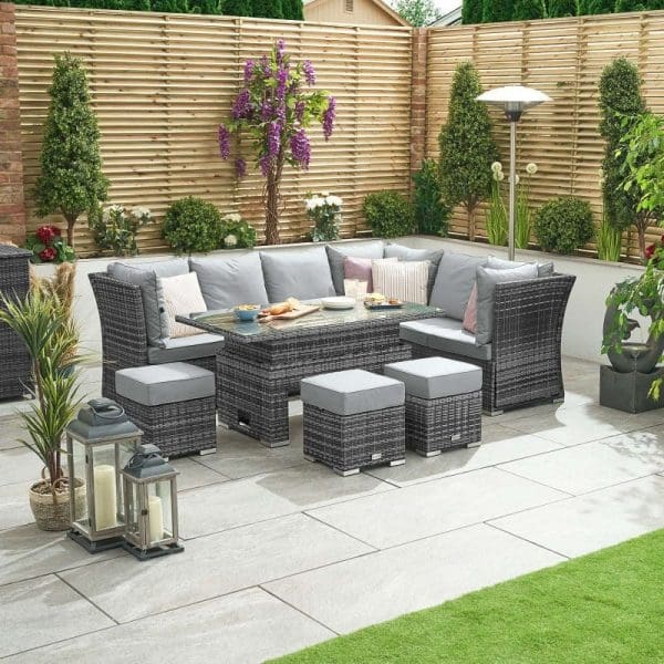 Cambridge RH Reclining Corner Set w/ Rising Parasol Table Grey - Image 6