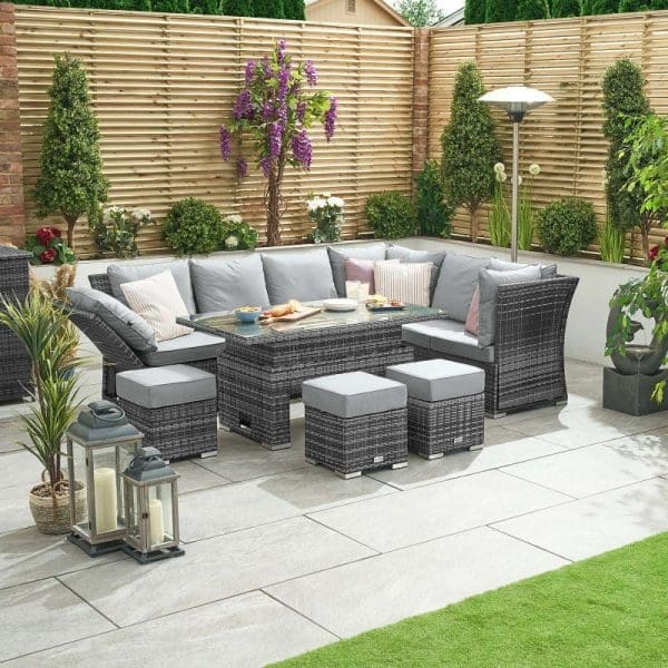 Cambridge RH Reclining Corner Set w/ Rising Parasol Table Grey - Image 7