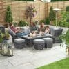 Cambridge RH Reclining Corner Set w/ Rising Parasol Table Grey