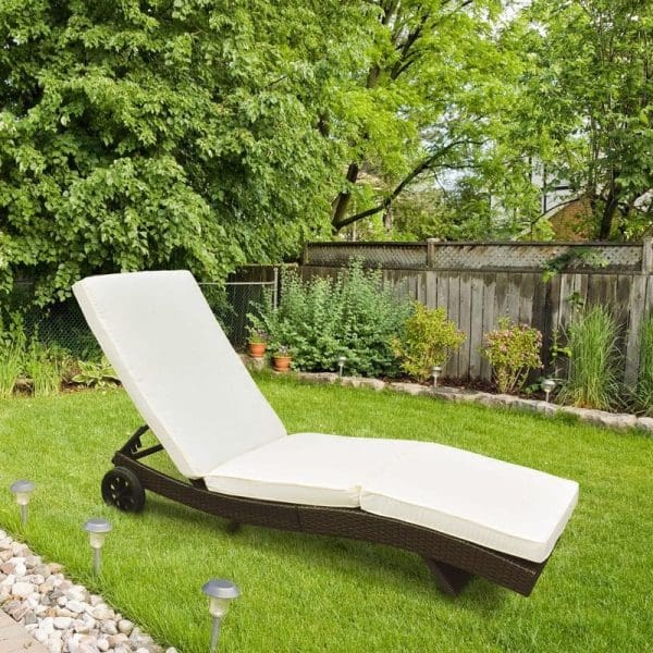 Sun Lounger With Wheels  Dark Brown